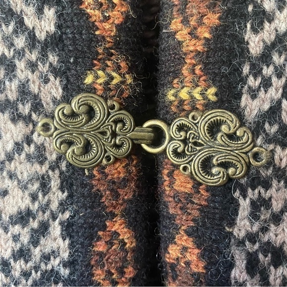 Skyr | Women’s Boho Nordic Aztec 100% Wool Cardigan Sweater Size Small - Picture 4 of 6